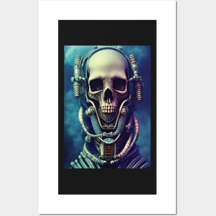 Skeleton Astronaut | Space Skull | Dystopian Art | Skull Astronaut Artwork | Fantasy Astronaut Skull Posters and Art